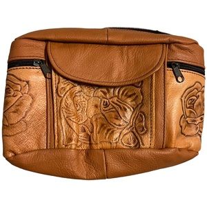 Leather Fanny pack | tan | handmade in Mexico | adjustable belt | many pockets